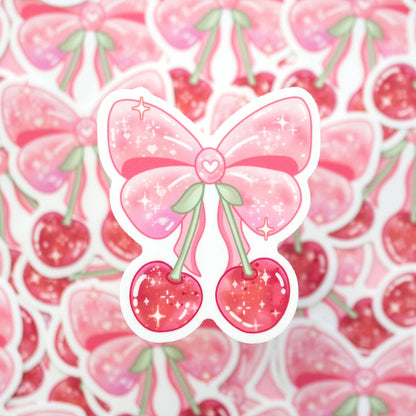 Cherries in a Bow Sticker