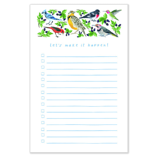 Let's Make It Happen Birds 4x6 To Do Notepad