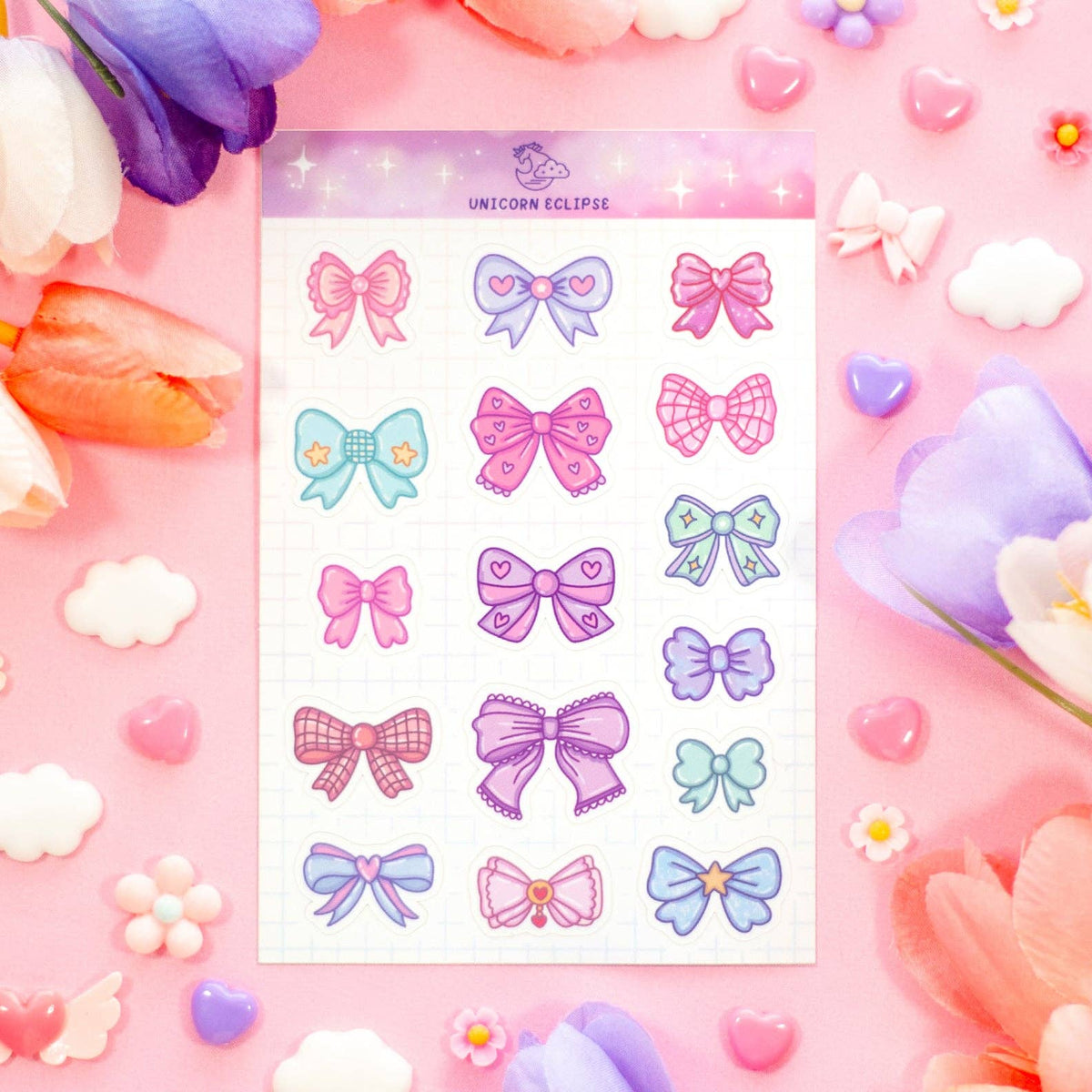 Paper Bow Sticker Bows Sticker Sheet – Stationery Universe