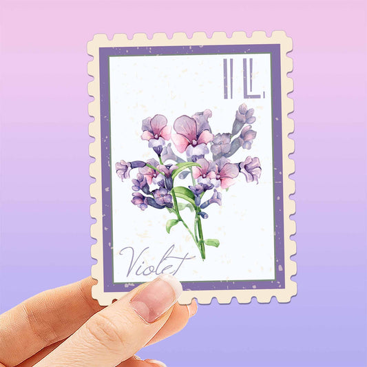 Illionois Violet Stamp-Style Decal