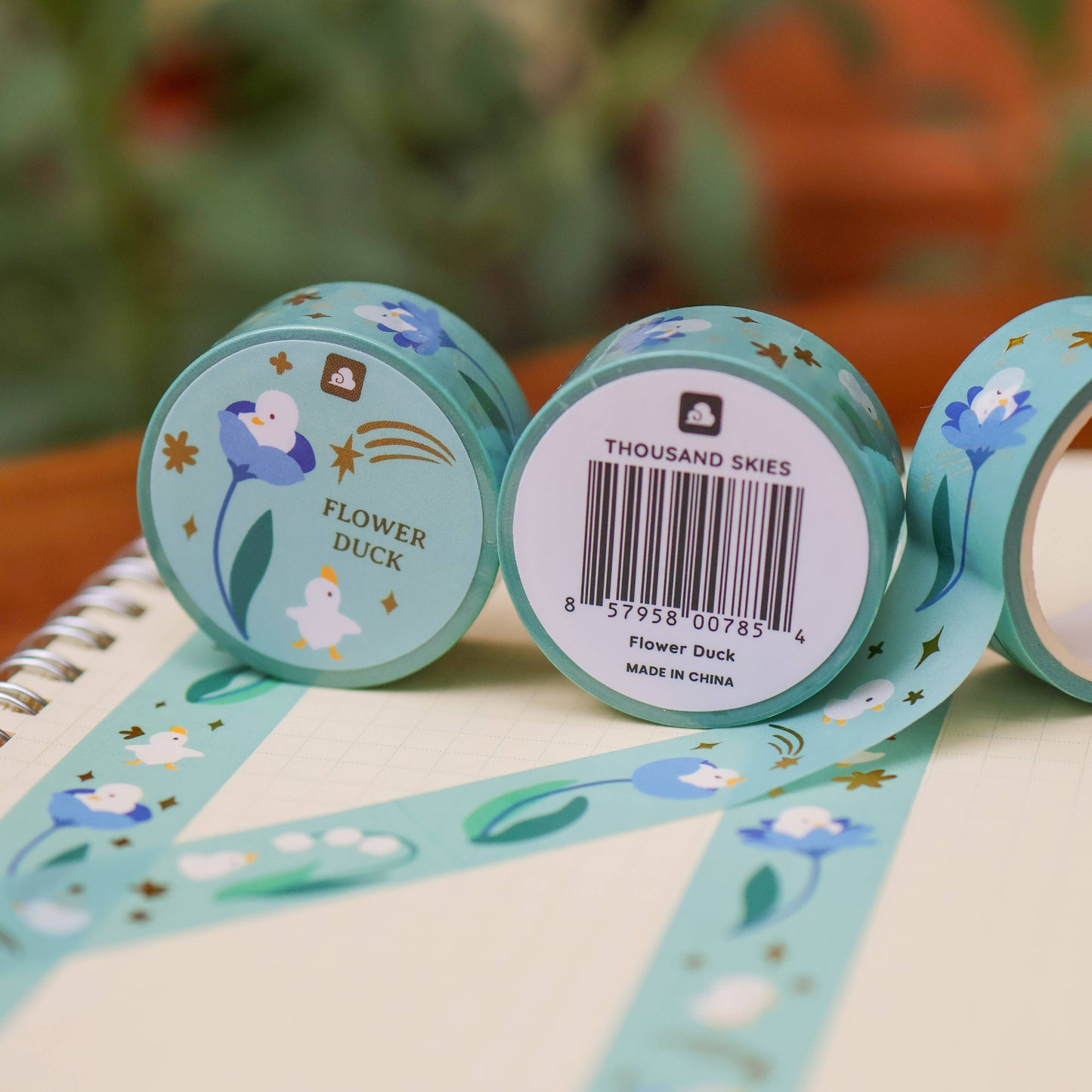 Flower Duck Foil Washi Tape