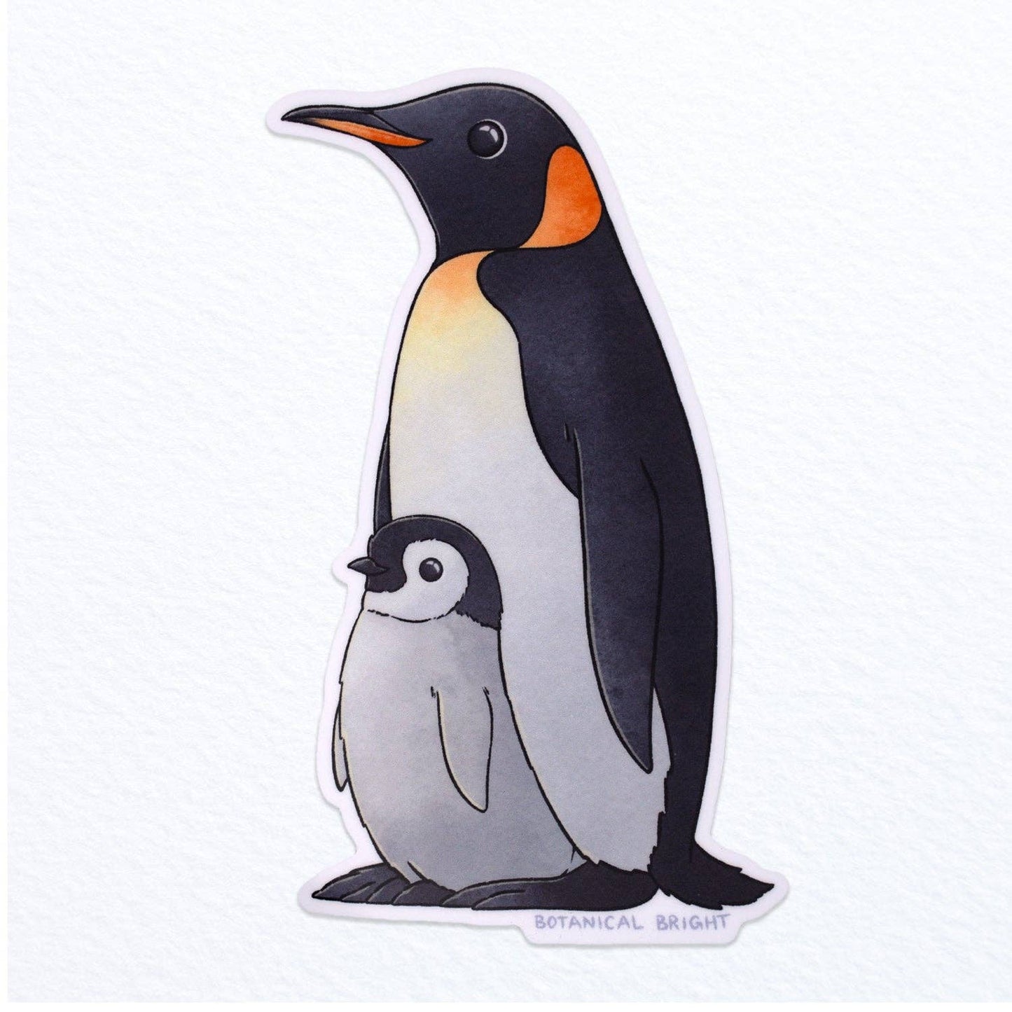 Penguin with Chick Vinyl Sticker Decal