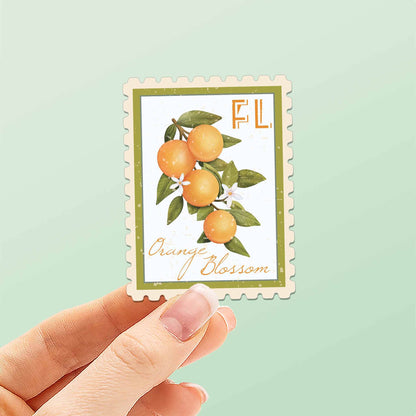 Florida Orange Blossom Stamp-Style Decal