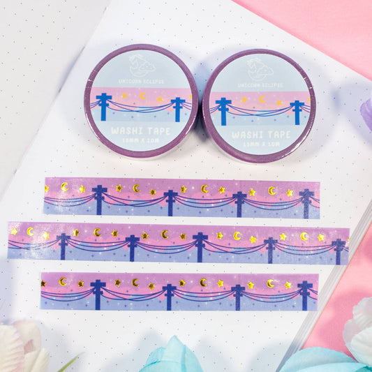 Powerlines Gold Foil Washi Tape