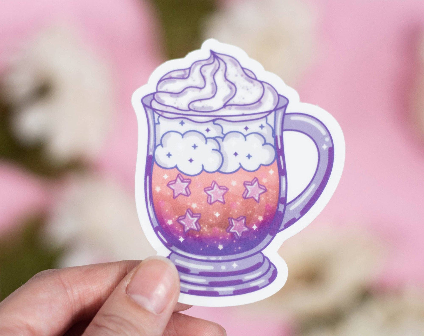 Caffeine Cosmos Clear Vinyl Decal Sticker