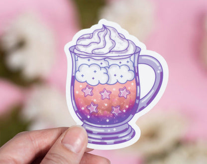 Caffeine Cosmos Clear Vinyl Decal Sticker