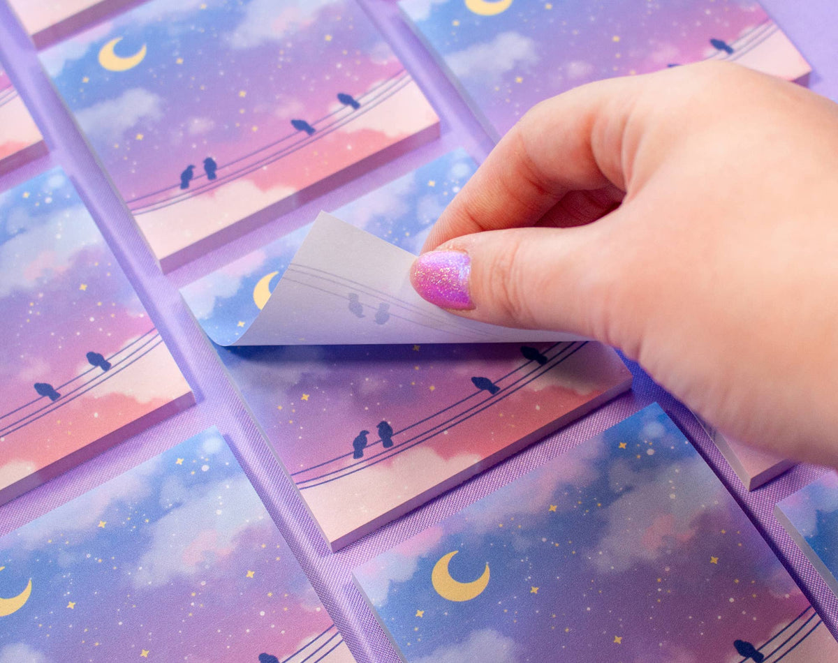 Moonlit Birds Sticky Notes