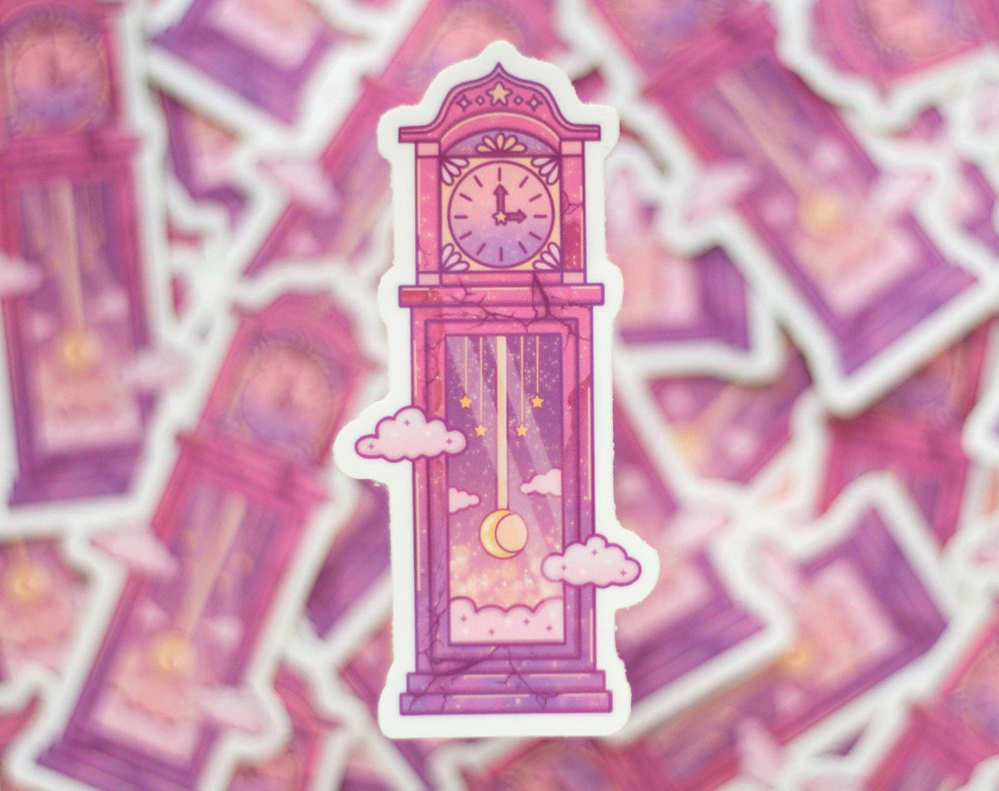 Dreamy Grandfather Clock Vinyl Decal Sticker