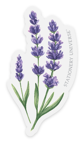 Lavender Watercolor Cear Vinyl Decal Sticker