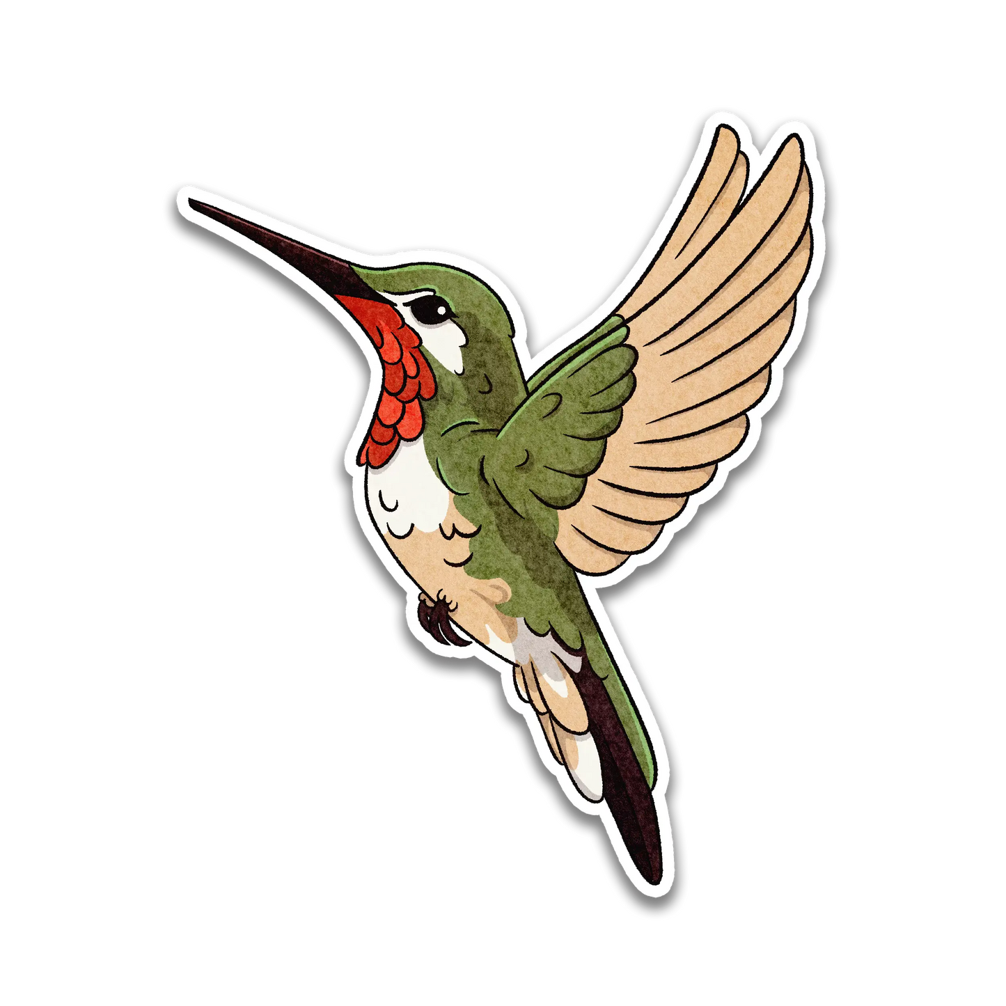 Ruby-Throated Hummingbird Vinyl Decal Sticker