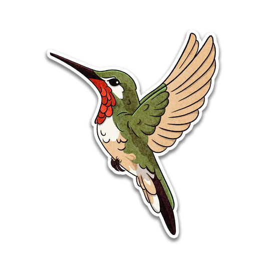 Ruby-Throated Hummingbird Vinyl Decal Sticker