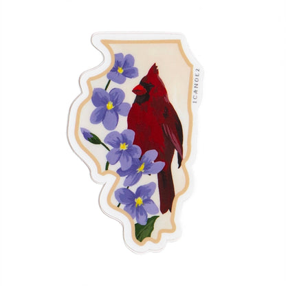 Birds & Blooms Illinois Decal Sticker