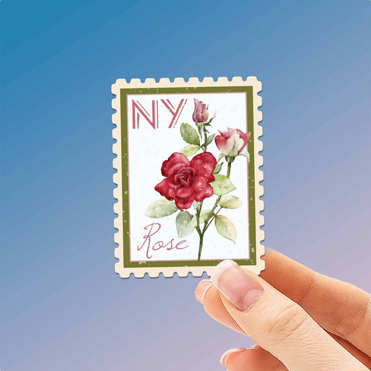 New York Rose Stamp-Style Sticker