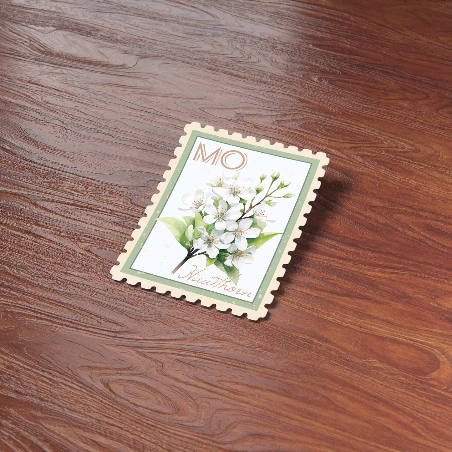 Missouri Hawthorn Stamp-Style Decal