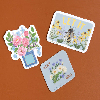 Stay Wild Vintage Blooms Floral Decal Sticker