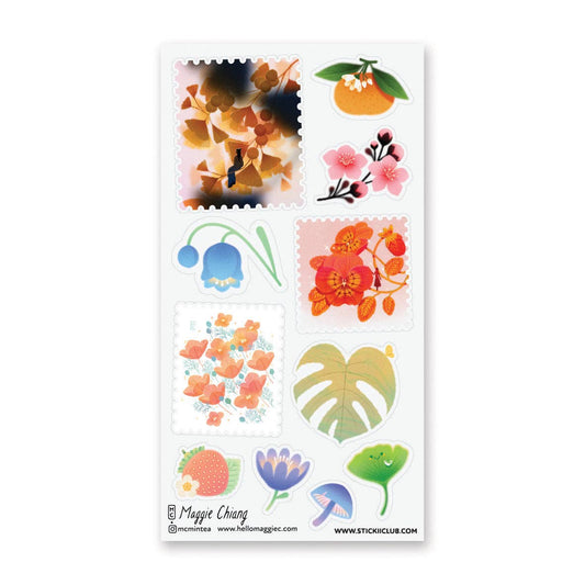 Sunlit Leaves & Blossoms Sticker Sheet