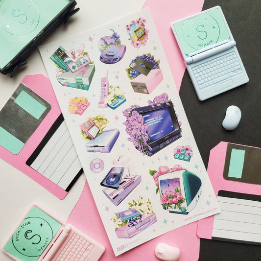 Retro Tech Bloom Sticker Sheet
