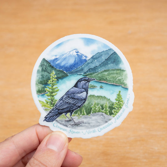 Raven Round Vinyl Sticker