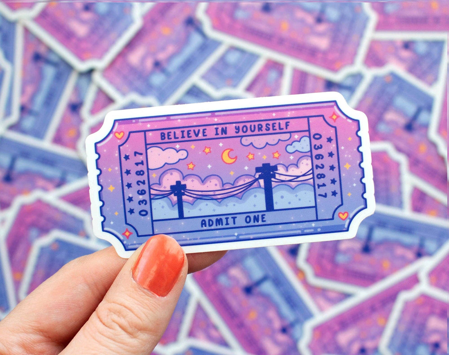 Believe in Yourself Ticket Vinyl Decal Sticker
