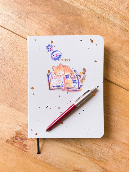Kitten's Journal Transparent Vinyl Sticker