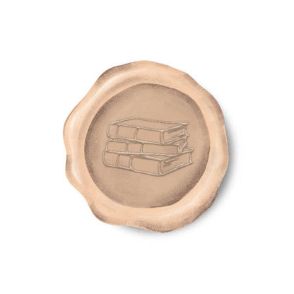 Antique Books Paper Wax Seal Stickers, Set of 12