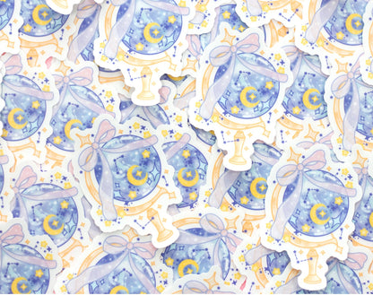 Celestial Globe Clear Vinyl Decal Sticker