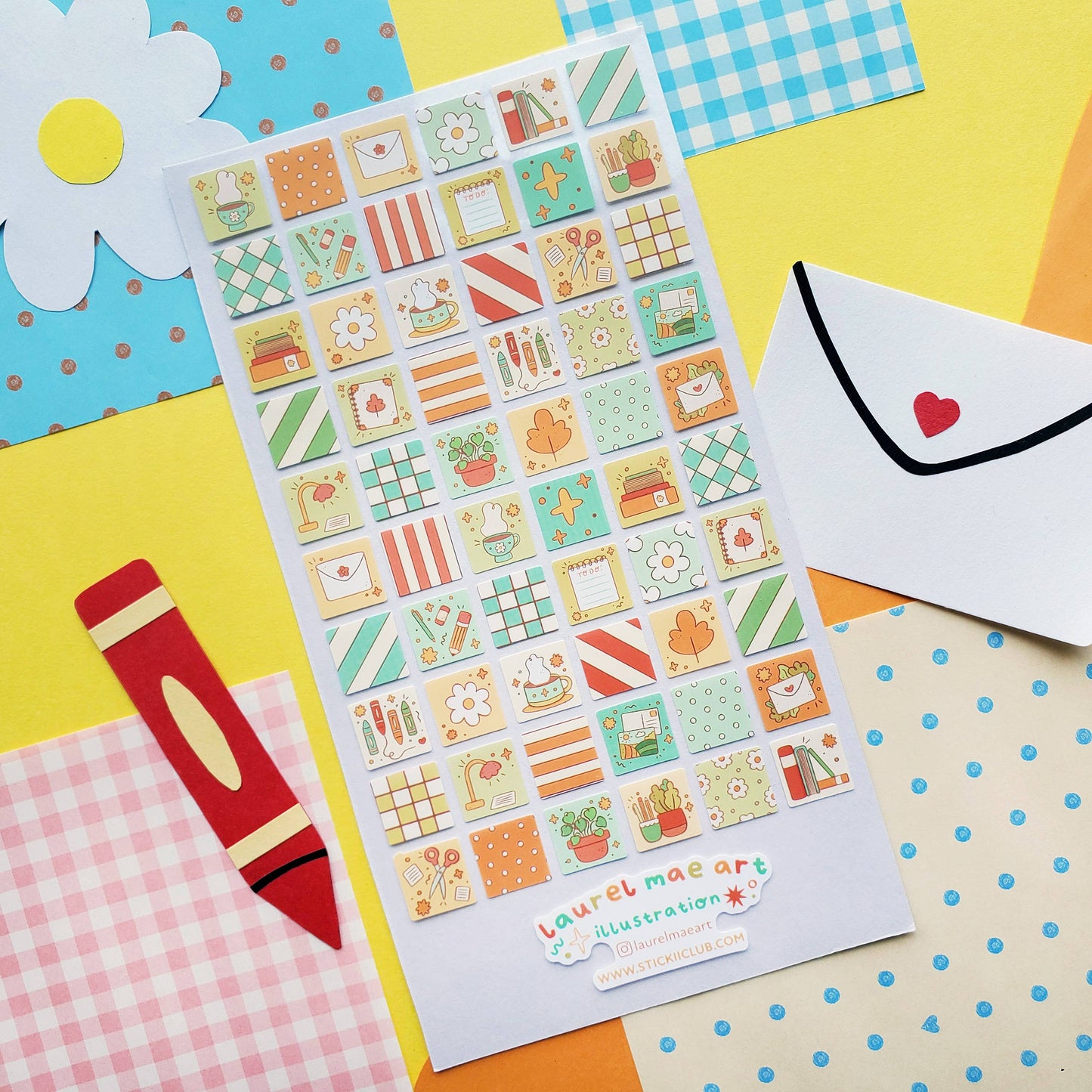 Cozy Desk Patchwork Sticker Sheet