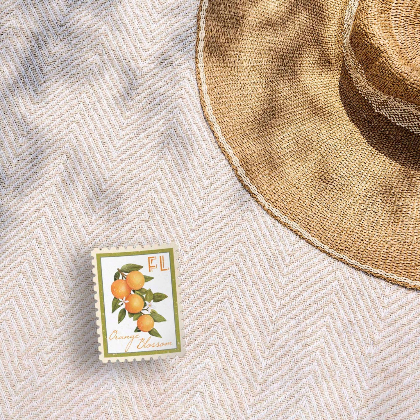 Florida Orange Blossom Stamp-Style Decal