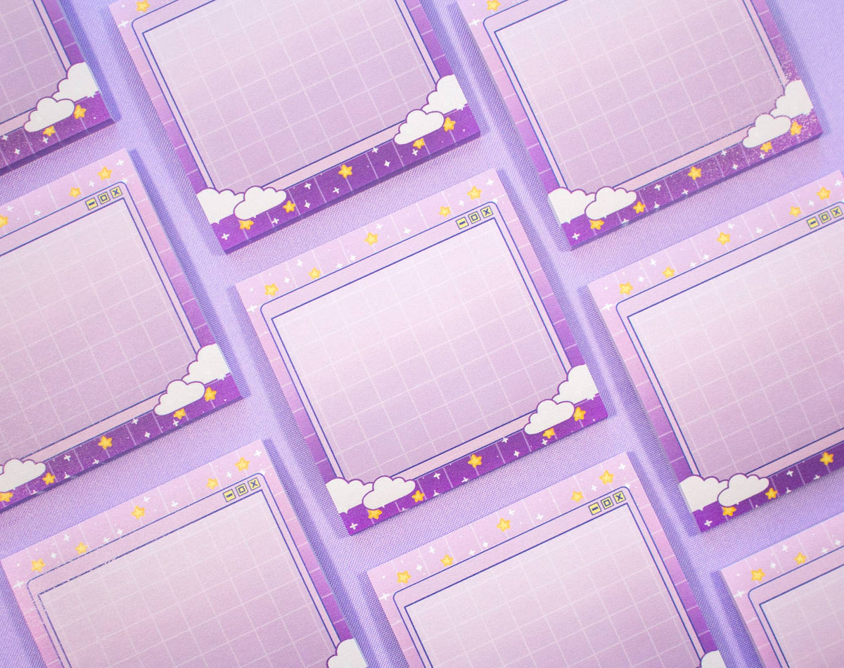 Violet Post It Note Violet Gradient Clouds Sticky Notes – Stationery Universe