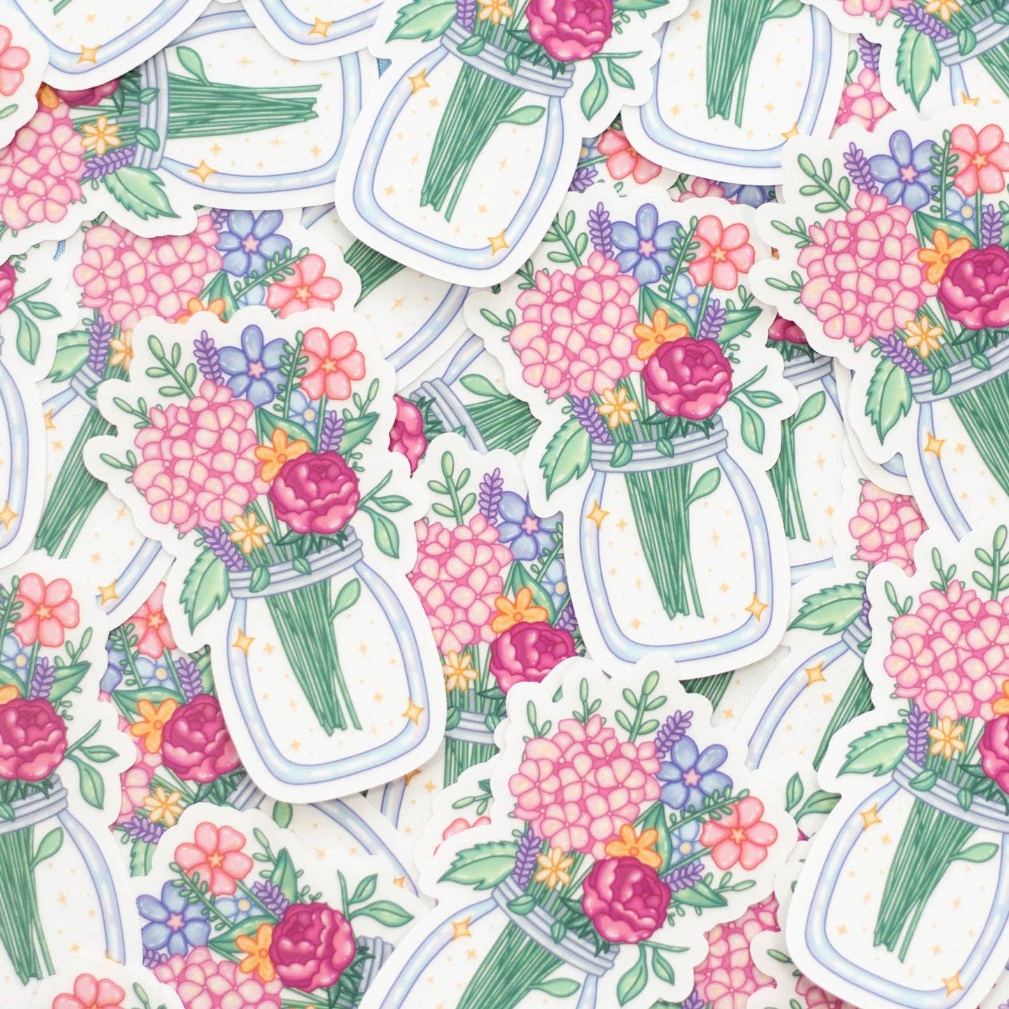 Flower Jar Clear Sticker