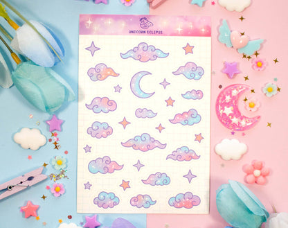 Cotton Candy Clouds Sticker Sheet