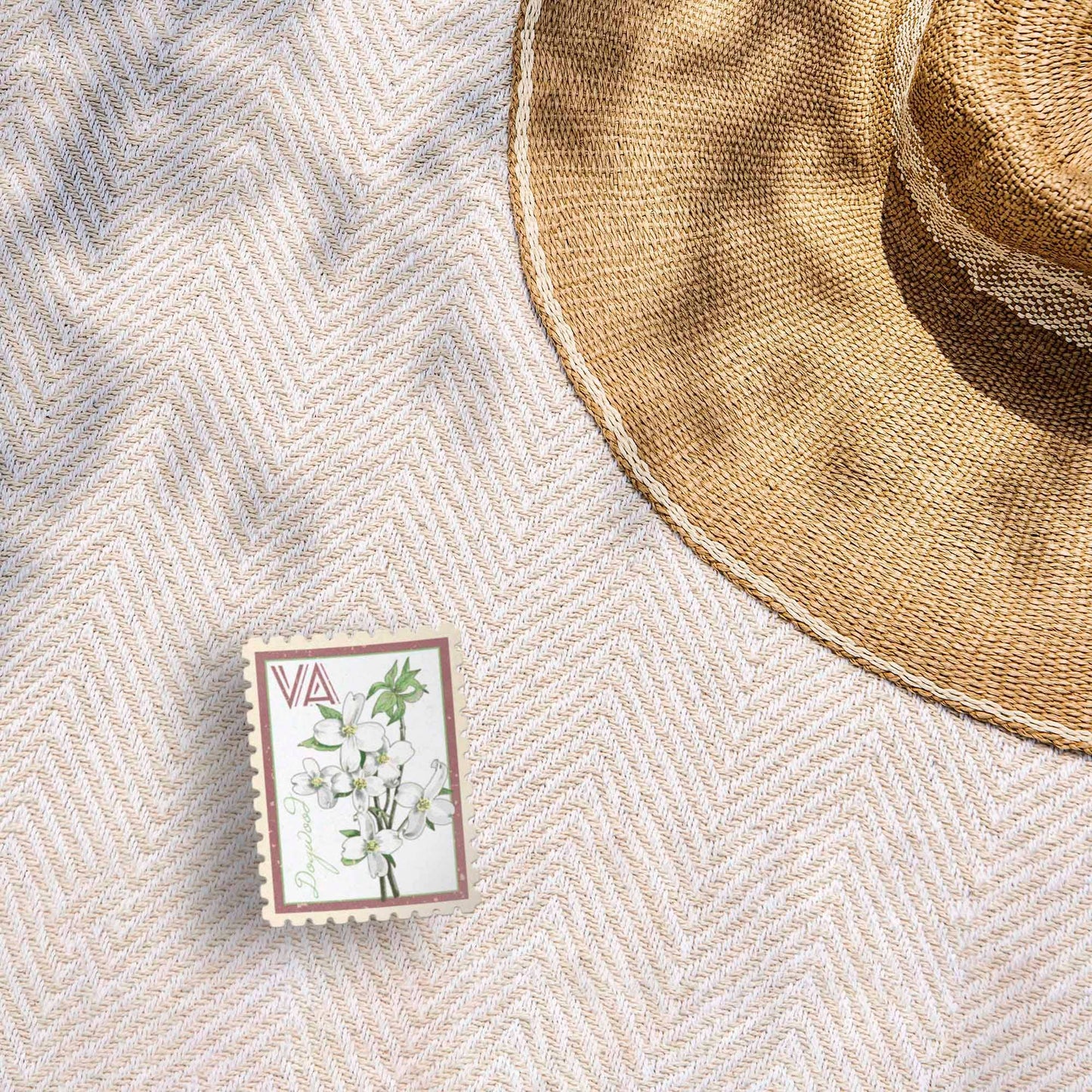 Virginia Dogwood Stamp-Style Decal