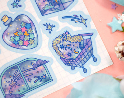 Celestial Galaxy Holographic Sticker Sheet