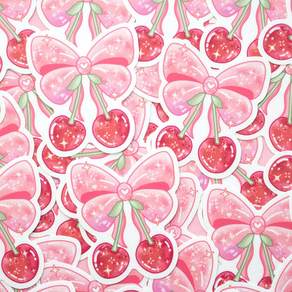 Cherries in a Bow Sticker