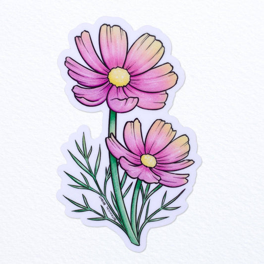 Cosmos Flower Vinyl Sticker Decal