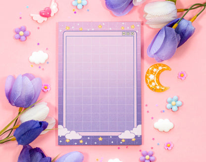 Violet Gradient Clouds Notepad