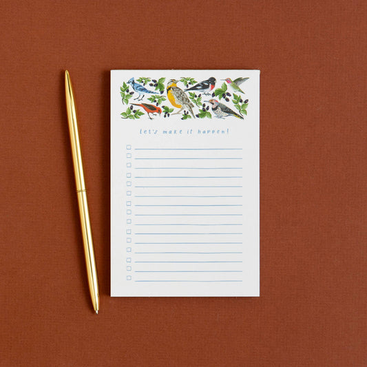 Let's Make It Happen Birds 4x6 To Do Notepad