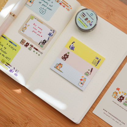 Stationery Cats Sticky Notes