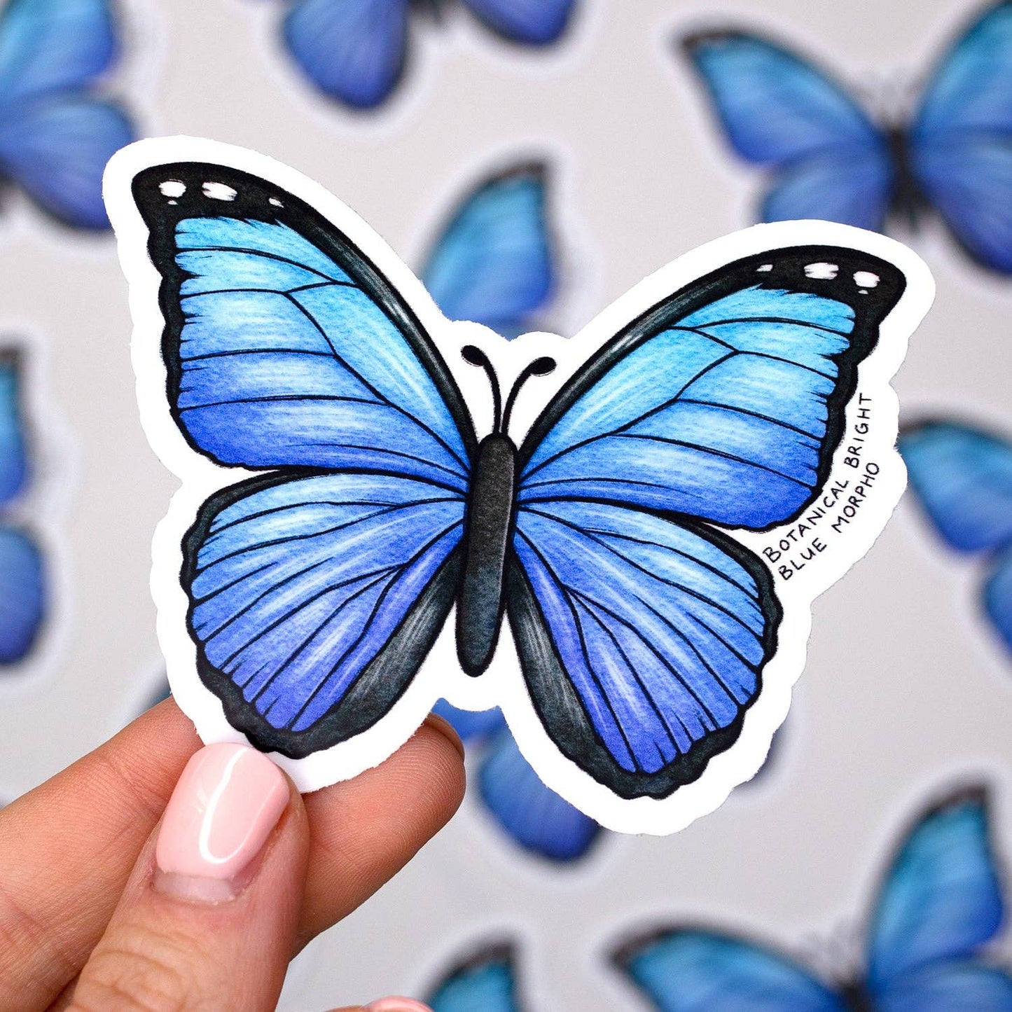 Blue Morpho Butterfly Vinyl Sticker Decal