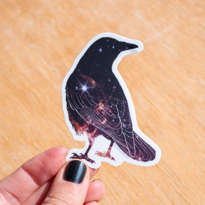 Cosmic Crow 3" vinyl sticker - waterproof