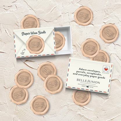 Antique Books Paper Wax Seal Stickers, Set of 12