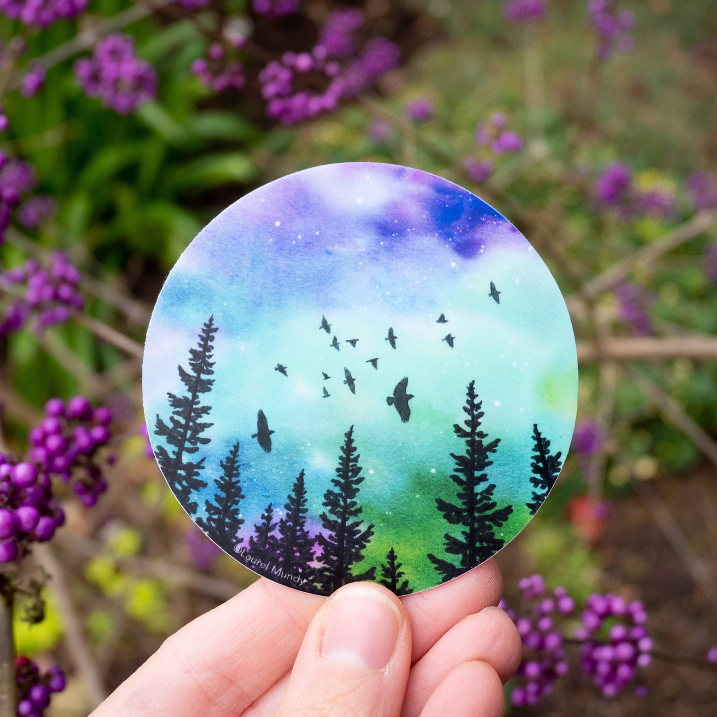 Aurora Migration Round Vinyl Sticker