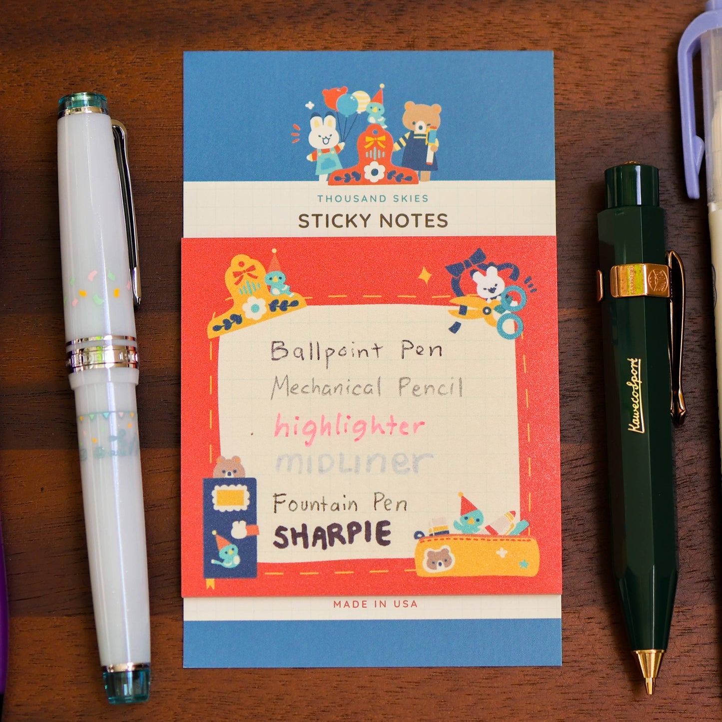 Bear and Bird Sticky Notes
