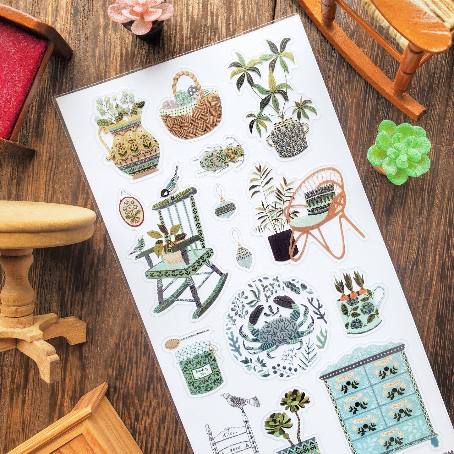 Serene Botanical Home Sticker Sheet