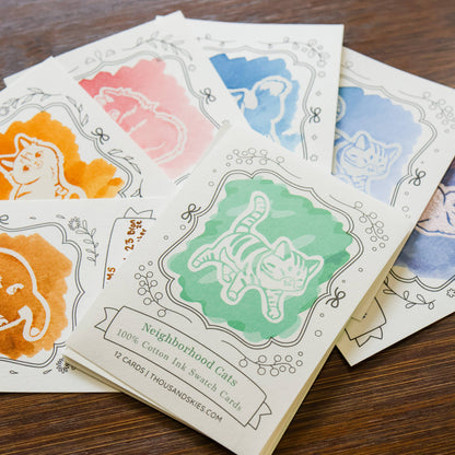 Neighborhood Cats Ink Cards by Thousand Skies