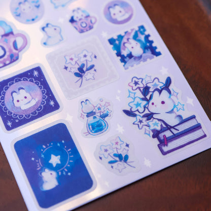 Bunny and Shooting Stars Washi Sticker Sheet