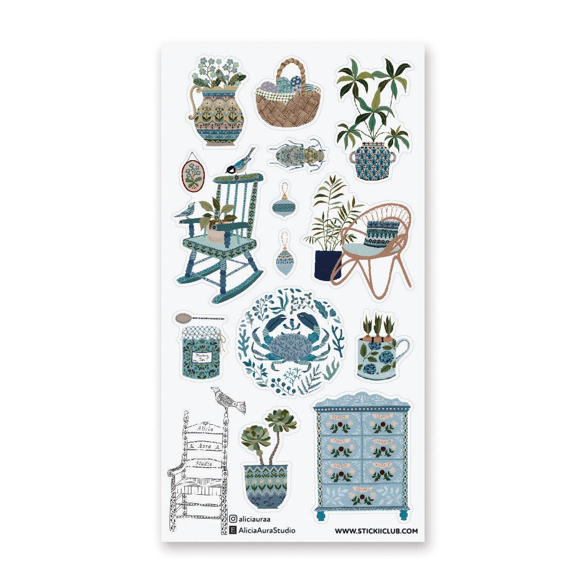 Serene Botanical Home Sticker Sheet
