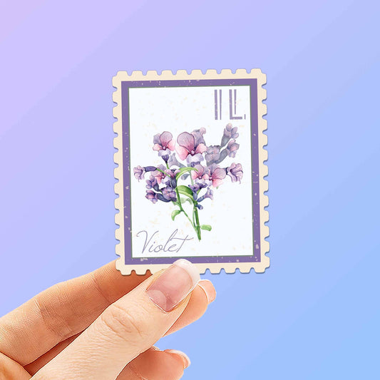 Illionois Violet Stamp-Style Decal