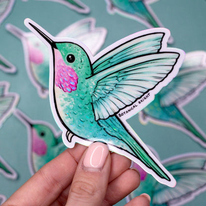 Hummingbird Vinyl Sticker Decal with Holographic Details