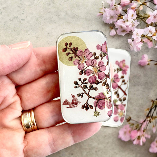 Cherry Blossom & Swallow Notions Tin: Small